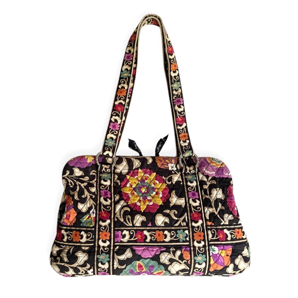 Vera Bradley Suzani Retired Pattern Quilted Double Zipper Shoulder Bag Purse